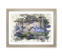 Claude Monet Water Lilies No.6 Modern FC Framed Print | A3 Oak Framed Wall Art | Ready to Hang | Modern Historical Picture | Living Room Bedroom Lounge Office