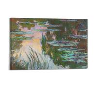 Claude Monet,Water-Lilies, Setting Sun,art Prints,Vintage Art,canvas Wall Art,famous Art Prints Poster Decorative Painting Canvas Wall Posters And Art Picture Print Modern Family Bedroom Decor Posters