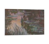 Claude Monet - Water-lilies, Setting Sun Poster Cool Artworks Painting Wall Art Canvas Prints Hanging Picture Home Decor 20x30inch(50x75cm)