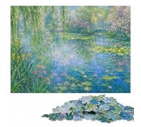 Claude Monet Water Lilies Wooden Jigsaw Puzzle, Adult Activity, 500 Pieces | For home use: Jigsaw Puzzle - easy-to-see colour differences for piece grouping at your own pace.