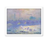 Claude Monet Waterloo Bridge Large Framed Art Print Poster Wall Decor 18x24