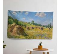Claude Monet Wheatstacks Wall Art - Vibrating Sublimation Printing Wall Hanging Fabric