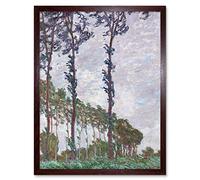 Claude Monet Wind Effect Series Of The Poplars Art Print Framed Poster Wall Decor 12x16 inch