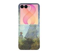 Claude Monet Woman with a Parasol PU Leather Flip Case Cover For Samsung Galaxy Z Flip 8