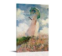 Claude Monet Woman with A ParasolWaterproof Art Wall Stickers High-definition Decorative Paintings Suitable for Bedrooms/shops Moisture-proof And Fade Resistant Exquisite Packaging Perfect for Gift Gi