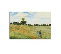 Claude Monet Work The Poppy Field Near Argenteuil Aesthetic Art Festival Decorative Printed Canvas Wall Art Suitable for Offices, Homes, Bedrooms, And Room Decor08x12inch(20x30cm)