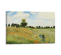 Claude Monet Work The Poppy Field Near Argenteuil Aesthetic Art Festival Decorative Printed Canvas Wall Art Suitable for Offices, Homes, Bedrooms, And Room Decor20x30inch(50x75cm)