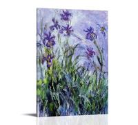 Claude Monet Works《Iris Viola》Printing Posters Modern Home Canvas Wall Decor Printed Art Picture for Bedroom Living Space 16x24inch(40x60cm)
