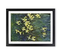Claude Monet Yellow Irises Classic Painting Framed Print | A4 Black Framed Wall Art | Ready to Hang | Classic Historical Picture | Living Room Bedroom Lounge Office