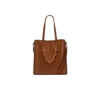 Claudia Canova Elizabeth Chain Twin Strap Tote Bag In Brown Brown