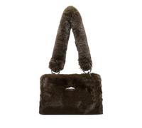 Claudia Canova Faux Fur Shoulder Bag In Green Green
