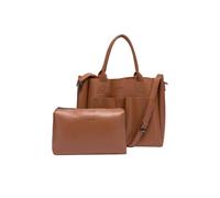 Claudia Canova Women's Megan Xl Front Pocketed Tote Bag in Tan