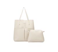 Claudia Canova Women's Unlined Pocket Shopper Tote Bag in Light Stone Claudia Canova Light Stone