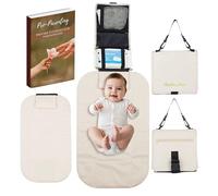 Claudia Monet - Baby Changing Mat |100% Stain/Waterproof Changing Matt Baby - Faux Leather - Includes Free Parenting E-Book - Padded with Head Cushion - Baby Changing Mats - XL - 75 x 40cm