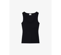 Claudie Pierlot Womens Bleus Scoop-neck Sleeveless Cotton T-shirt M