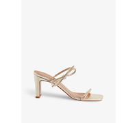 Claudie Pierlot Womens Metalliques Bow-strap Metallic-leather Heeled Mules Eur 38/5 Uk Women