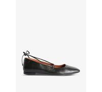 Claudie Pierlot Womens Noir / Gris Augustin Pointed-toe Leather Ballet Flats Eur 37 4 Uk Women