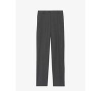 Claudie Pierlot Womens Noir / Gris Slim-fit Tapered-leg High-rise Stretch Wool-blend Trousers 6