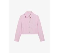 Claudie Pierlot Womens Violets Faux Pearl-button Boxy-cut Tweed Jacket 8