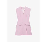 Claudie Pierlot Womens Violets Plunging V-neck Flared Tweed Mini Dress 12