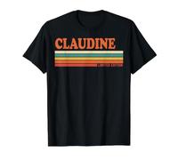Claudine Retro Personalized First Name Vintage Stripes Value Graphic T-Shirt, Men, Black, L