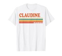 Claudine Retro Personalized First Name Vintage Stripes Value Graphic T-Shirt, Men, White, S