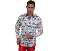Claudio Lugli Art Attack Paint Splash Print Shirt-White-XL