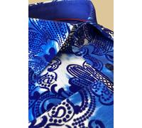 Claudio Lugli Big Floral Flocking Shirt with Tie-Dye Silhouette Luxury Textured Finish - 5XL