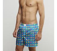 CLAUDIO LUGLI Campervan Cotton Poplin Print Boxer Shorts in Blue | Size: 2XL CLAUDIO LUGLI Blue 2XL