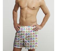 CLAUDIO LUGLI Campervan Cotton Poplin Print Boxer Shorts in White | Size: Large CLAUDIO LUGLI White L