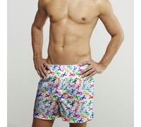Claudio Lugli Cancer Ribbon Cotton Poplin Print Boxer Shorts - White - Large