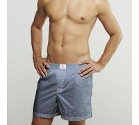 Claudio Lugli Check Cotton Poplin Print Boxer Shorts - Blue - XXL