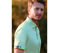 Claudio Lugli Classic Satin Cotton Short Sleeve Shirt Pegasus Edition - Medium - Green