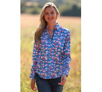 Claudio Lugli Flamboyance Of Flamingos Womens Print Shirt - Blue - 8.0
