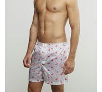 Claudio Lugli Flamingo Raindrop Cotton Poplin Print Boxer Shorts - White - Medium