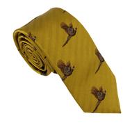 Claudio Lugli Flying Pheasant Country Silk Neck-Tie by Van Buck - Gold