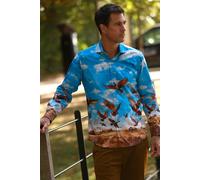 Claudio Lugli Flying Pheasants Placement Print Shirt - Sky - XL
