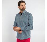 Claudio Lugli Gelato Cones on Pin Stripe Print Shirt - XXL - Navy