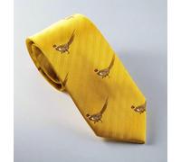 Claudio Lugli Gold Walking Pheasant Country Silk Neck-Tie by Van Buck - Gold