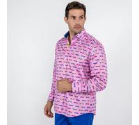 Claudio Lugli Grand Prix Stripes Print Shirt - XL - Pink
