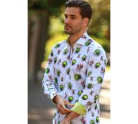 Claudio Lugli Grand Slam Tennis Ball Print Shirt - White - XL
