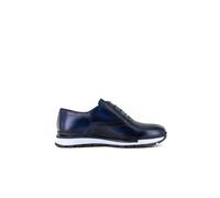 Claudio Lugli HAND PAINTED ENGRAVED CLASSIC LEATHER TRAINERS - Navy - UK44 - SIZE 10