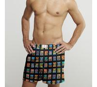 CLAUDIO LUGLI Hawaiian Poster Cotton Poplin Print Boxer Shorts in Black | Size: Medium CLAUDIO LUGLI Black M