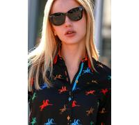 Claudio Lugli Horse Rider Womens Print Shirt - 10.0 - Black