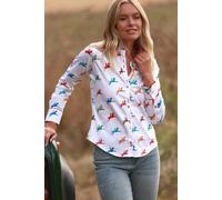 Claudio Lugli Horse Rider Womens Print Shirt - 10.0 - White