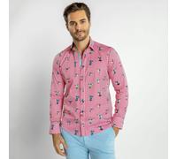 Claudio Lugli Hummingbird Striped Print Shirt - XXL - Fuchsia