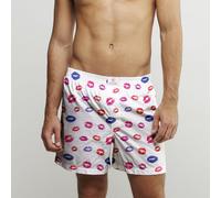 CLAUDIO LUGLI Lips Cotton Poplin Print Boxer Shorts in White | Size: XL CLAUDIO LUGLI White XL