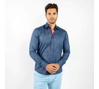 Claudio Lugli Luxury Knitted Classic Jacquard Shirt - Navy - XL