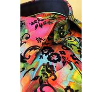 Claudio Lugli Marble Tie-Dye Shirt with Flocking Detail - XL