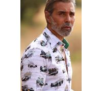 CLAUDIO LUGLI Men's The Vintage F1 Legend Print Shirt in Grey | Size: Medium CLAUDIO LUGLI Grey M